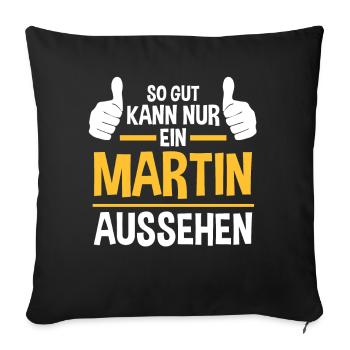 Martin - Sofa pillowcase 17,3'' x 17,3'' (45 x 45 cm) - black - Front