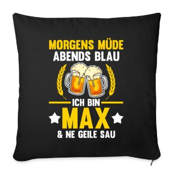 Max - Sofakissenbezug 45 x 45 cm - Schwarz - Vorne