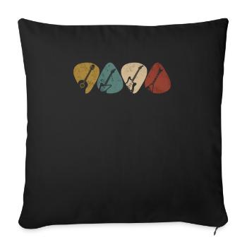 Musicien Guitare Plectrum Guitares Retro - Housse de coussin décorative 45 x 45 cm - noir - Devant