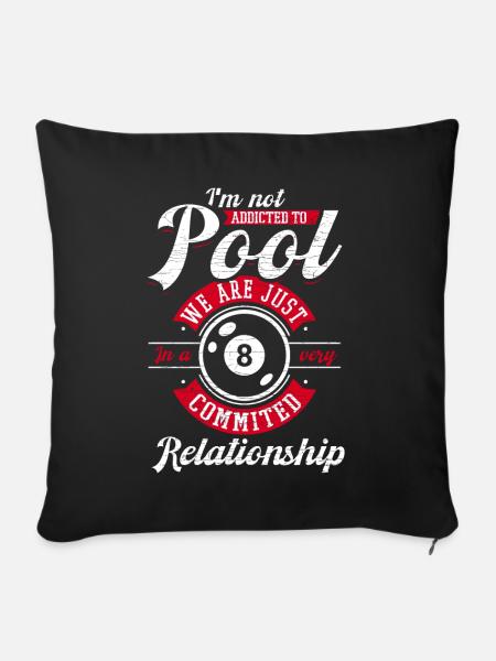 Billard Pool Billardspieler - Sofakissenbezug 45 x 45 cm - Schwarz