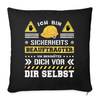 Safety Manager Sicherheitsbeauftragter - Sofakissenbezug 45 x 45 cm - Schwarz - Vorne