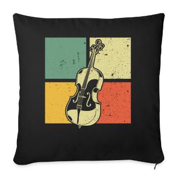 Cello Cellospieler Cellist - Sofakissenbezug 45 x 45 cm - Schwarz - Vorne