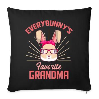 Grand-mère préférée de Everybunny Grand-mère Grand-mère Pâques - Housse de coussin décorative 45 x 45 cm - noir - Devant