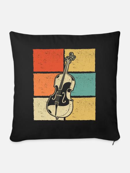 Cello Cellospieler Cellist - Sofakissenbezug 45 x 45 cm - Schwarz