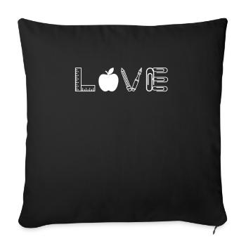Love Professor Educator Pedagogue - Sofa pillowcase 17,3'' x 17,3'' (45 x 45 cm) - black - Front