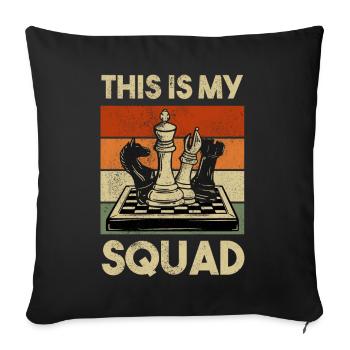 Chess Chess Player Tournament for Clever Minds - Sofa pillowcase 17,3'' x 17,3'' (45 x 45 cm) - black - Front
