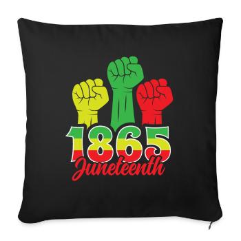 1865 Juneteenth Afrika Afro-Américain noir - Housse de coussin décorative 45 x 45 cm - noir - Devant