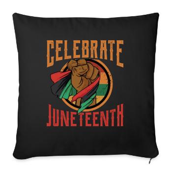 Célèbre le Juneteenth African American Black 1865 - Housse de coussin décorative 45 x 45 cm - noir - Devant