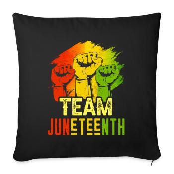 Équipe Juneteenth Black African American 1865 - Housse de coussin décorative 45 x 45 cm - noir - Devant