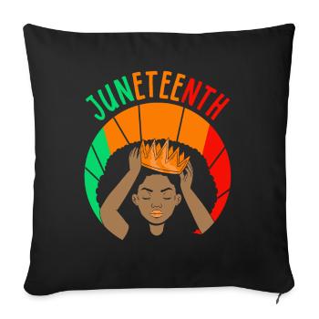 Juneteenth Black Africa 1865 Afro-Américain - Housse de coussin décorative 45 x 45 cm - noir - Devant