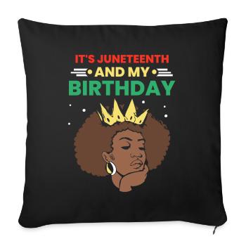 C’est Juneteenth et mon anniversaire 1865 Black - Housse de coussin décorative 45 x 45 cm - noir - Devant