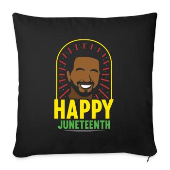 Joyeux Juneteenth Black African American 1865 - Housse de coussin décorative 45 x 45 cm - noir - Devant