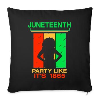 Juneteenth célèbre comme en 1865 Africa Black - Housse de coussin décorative 45 x 45 cm - noir - Devant