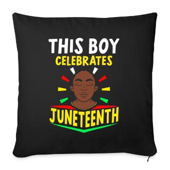 Ce garçon célèbre le Juneteenth Black 1865 - Housse de coussin décorative 45 x 45 cm - noir - Devant