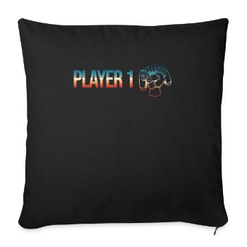 Zocker Paar player 1 in Kombination mit - Sofakissenbezug 45 x 45 cm - Schwarz - Vorne