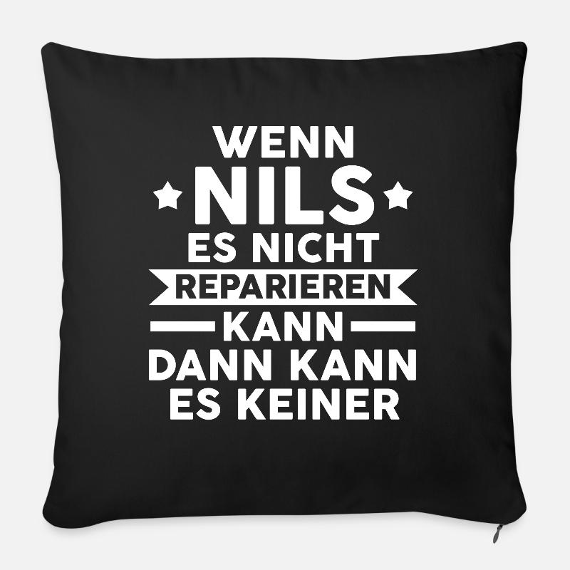 Nils - Sofakissenbezug 45 x 45 cm - Schwarz