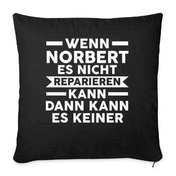 Norbert - Sofakissenbezug 45 x 45 cm - Schwarz - Vorne