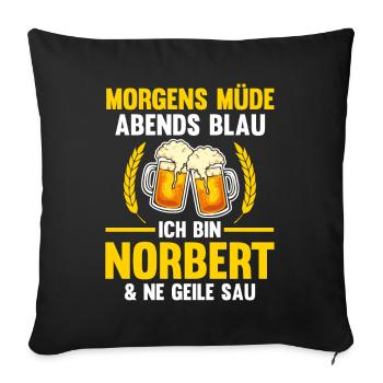 Norbert - Sofakissenbezug 45 x 45 cm - Schwarz - Vorne