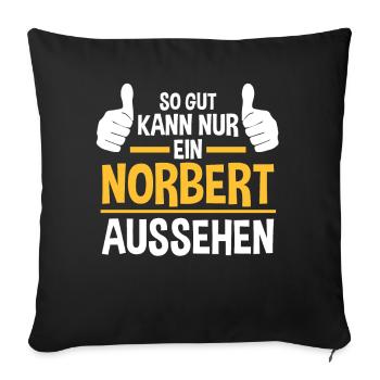 Norbert - Sofakissenbezug 45 x 45 cm - Schwarz - Vorne