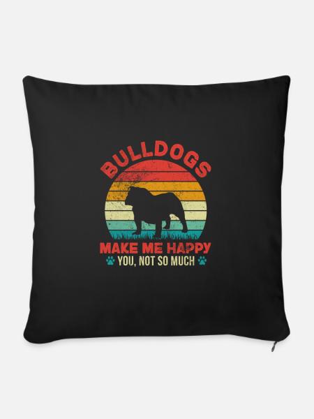 English Bulldog - Sofakissenbezug 45 x 45 cm - Schwarz
