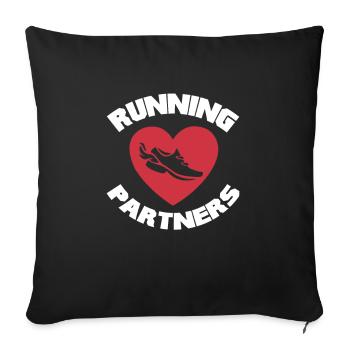 Courir - Housse de coussin décorative 45 x 45 cm - noir - Devant