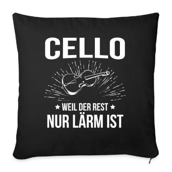 Cello Cellospieler Cellist - Sofakissenbezug 45 x 45 cm - Schwarz - Vorne