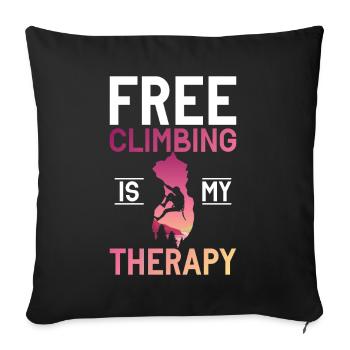 Free Climbing Bergsteiger & Bouldern Freeclimbing - Sofakissenbezug 45 x 45 cm - Schwarz - Vorne