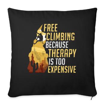Free Climbing Mountaineers & Bouldering Free Climbing - Sofa pillowcase 17,3'' x 17,3'' (45 x 45 cm) - black - Front