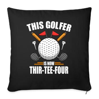 Geburtstag Golfshirts für Herren 34th Year Old Golfen - Sofakissenbezug 45 x 45 cm - Schwarz - Vorne