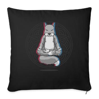 Yoga Squirrel Yoga - Sofa pillowcase 17,3'' x 17,3'' (45 x 45 cm) - black - Front