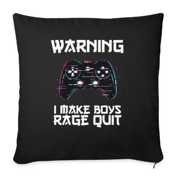 Warning I'm Making Guys Anger Quit - - Sofa pillowcase 17,3'' x 17,3'' (45 x 45 cm) - black - Front