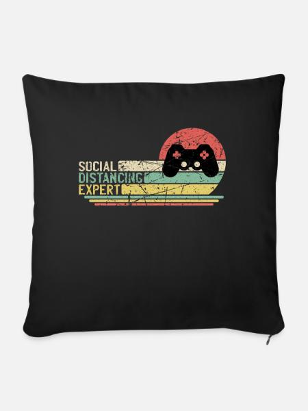 Social Distancing Expert - Lustiger - Sofakissenbezug 45 x 45 cm - Schwarz
