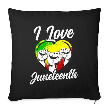 J’adore le Juneteenth Black African American - Housse de coussin décorative 45 x 45 cm - noir - Devant