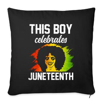 Ce garçon célèbre le Juneteenth Papa Black 1865 - Housse de coussin décorative 45 x 45 cm - noir - Devant
