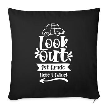 Attention 1 class I come first class - Sofa pillowcase 17,3'' x 17,3'' (45 x 45 cm) - black - Front