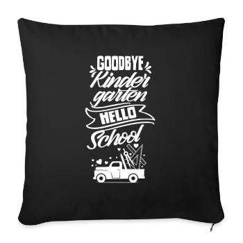 Au revoir la maternelle Hello School - Housse de coussin décorative 45 x 45 cm - noir - Devant