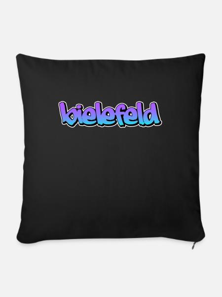 Bielefeld graffiti - Sofakissenbezug 45 x 45 cm - Schwarz