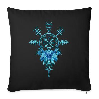 Celtic Vikinger Vegvisir compas Vikings - Housse de coussin décorative 45 x 45 cm - noir - Devant