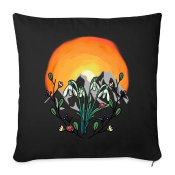 Sunshine Spring Snowdrop Austria - Sofa pillowcase 17,3'' x 17,3'' (45 x 45 cm) - black - Front
