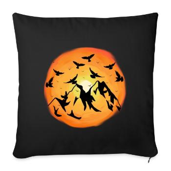 Sunshine Mountains Wilderness Birds Nature Sun - Housse de coussin décorative 45 x 45 cm - noir - Devant