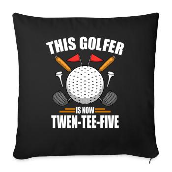 Chemises de golf d’anniversaire pour hommes 25 ans de golf - Housse de coussin décorative 45 x 45 cm - noir - Devant