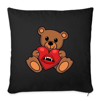 Teddy Heart Vampire Horror Halloween Bloodsucker - Sofa pillowcase 17,3'' x 17,3'' (45 x 45 cm) - black - Front