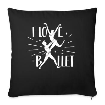I Love Ballet Ballerina Ballet Dancer Hobby - Sofa pillowcase 17,3'' x 17,3'' (45 x 45 cm) - black - Front