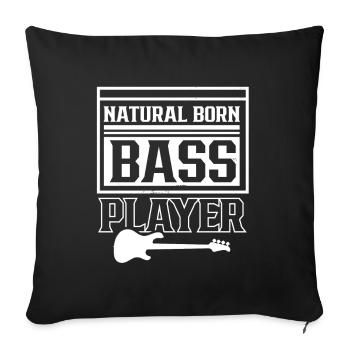Le bassiste né musicien basse guitare basse - Housse de coussin décorative 45 x 45 cm - noir - Devant