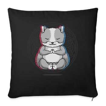 Yoga Hamster Yoga - Housse de coussin décorative 45 x 45 cm - noir - Devant