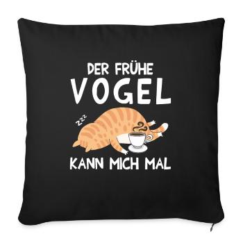 Le lève-tôt Can Me Cat - Housse de coussin décorative 45 x 45 cm - noir - Devant
