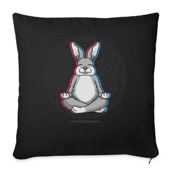 Namaste Rabbit Mandala Lotus Meditation Rabbit - Sofa pillowcase 17,3'' x 17,3'' (45 x 45 cm) - black - Front
