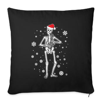 Skeleton Saxophone - Sofakissenbezug 45 x 45 cm - Schwarz - Vorne