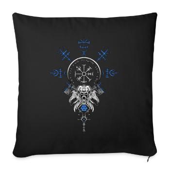 Celtic Vikinger Vegvisir compas Vikings - Housse de coussin décorative 45 x 45 cm - noir - Devant