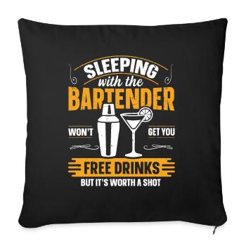 Sleeping With A Bartender Lustiges Bartender - Sofa pillowcase 17,3'' x 17,3'' (45 x 45 cm) - black - Front